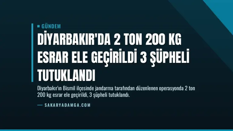 Diyarbakır’da 2 Ton 200 Kg Esrar Ele Geçirildi 3 Şüpheli Tutuklandı