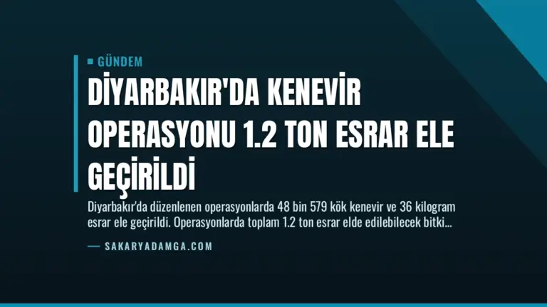 Diyarbakır’da Kenevir Operasyonu 1.2 Ton Esrar Ele Geçirildi