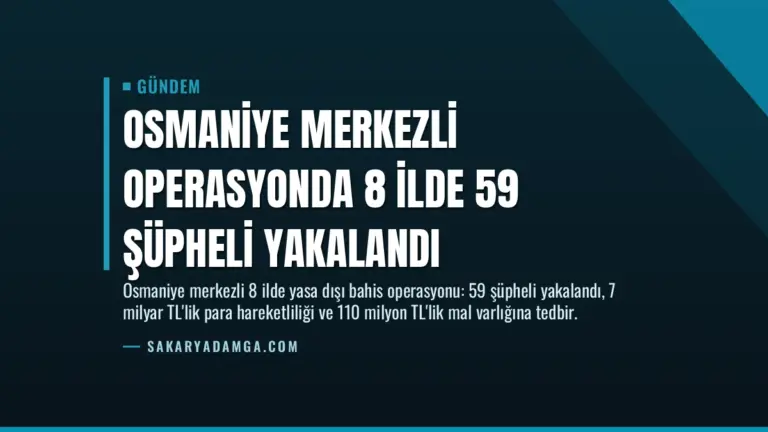 Osmaniye Merkezli Operasyonda 8 İlde 59 Şüpheli Yakalandı