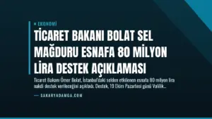Ticaret Bakanı Bolat Sel Mağduru Esnafa 80 Milyon Lira Destek Açıklaması