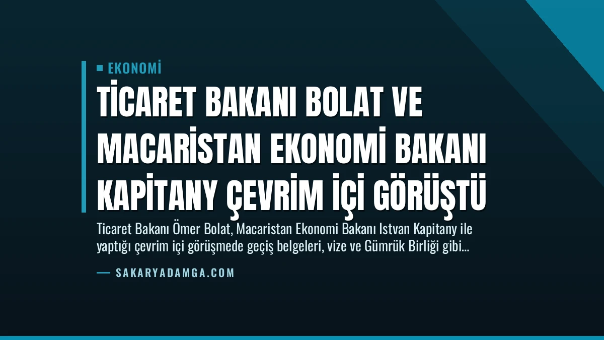 Ticaret Bakanı Bolat ve Macaristan Ekonomi Bakanı Kapitany Çevrim İçi Görüştü