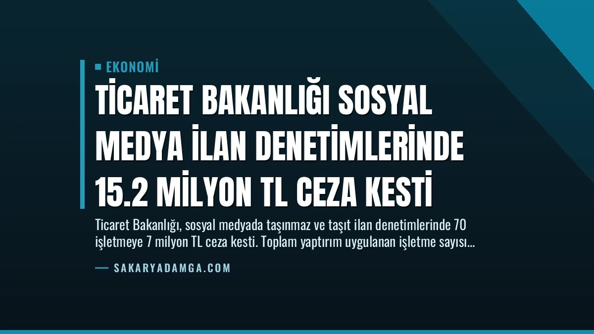 Ticaret Bakanlığı Sosyal Medya İlan Denetimlerinde 15.2 Milyon TL Ceza Kesti