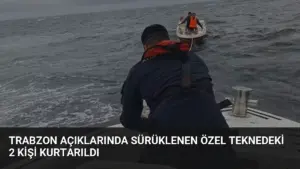 Trabzon açıklarında sürüklenen özel teknedeki 2 kişi kurtarıldı