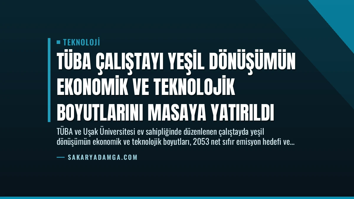 TÜBA Çalıştayı Yeşil Dönüşümün Ekonomik ve Teknolojik Boyutlarını Masaya Yatırıldı